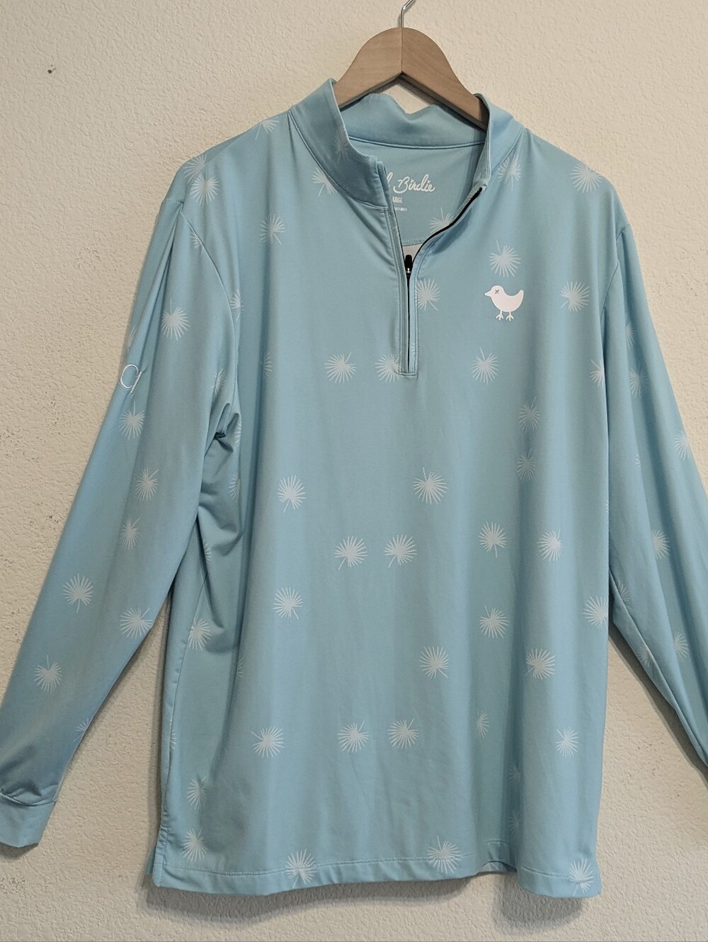 Bad Birdie Golf Qtr Zip Mens LG Mint Green Velocity Performance Pullover Stretch